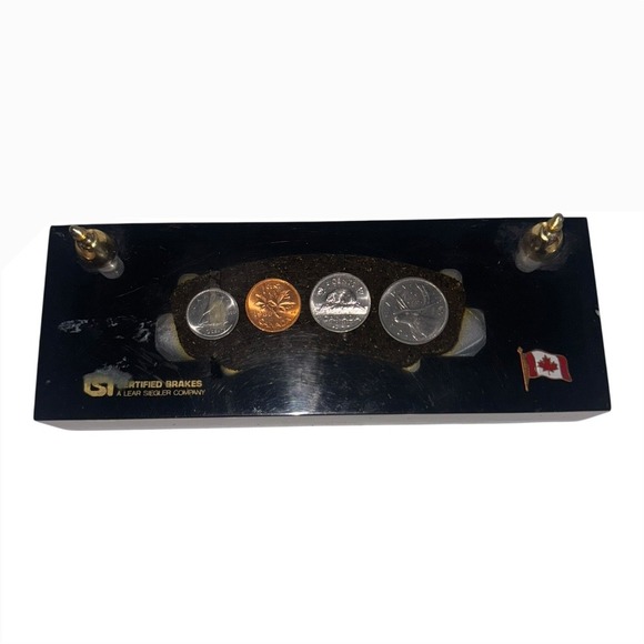 Vintage 1980 Certified Brakes Lear Siegler Company Canadian Coin Display. - Picture 1 of 10